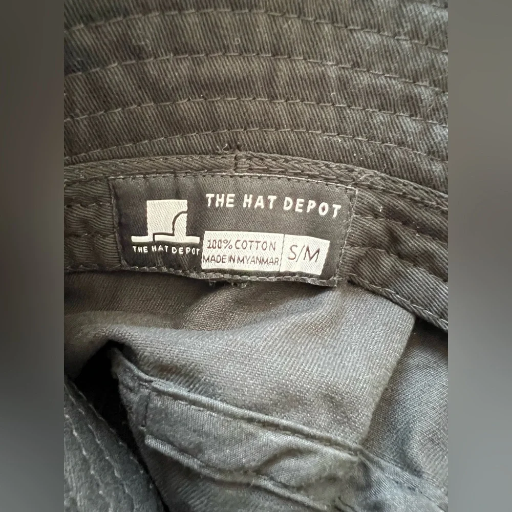 NWT The Hat Depot Classic Cotton Black Bucket Hat S/M - Picture 9 of 9